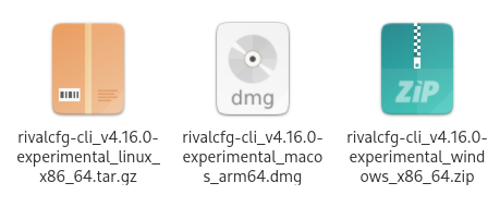 Standalone releases of Rivalcfg for Linux, macOS and Windows
